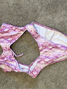 Pink Snakeskin One-Piece Swimsuit